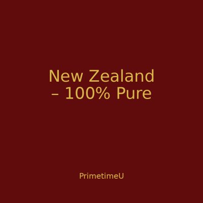 11/24 - 1:00pm ET - New Zealand – 100% Pure
